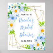 Forget-Me-Nots Daisies Bridal Shower Welcome Poster (Vorne)