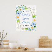 Forget-Me-Nots Daisies Bridal Shower Welcome Poster (Küche)