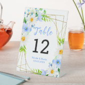 Forget-Me-Nots Daisies Floral Wedding Table Number Sockelschild (In Situ)