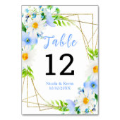Forget-Me-Nots Daisies Floral Wedding Tischnummer (Rückseite)
