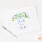 Forget-Me-Nots Floral Baby Shower Thank You Runder Aufkleber (Umschlag)