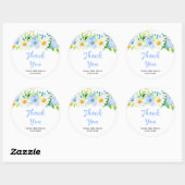 Forget-Me-Nots Floral Baby Shower Thank You Runder Aufkleber (Blatt)