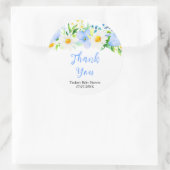 Forget-Me-Nots Floral Baby Shower Thank You Runder Aufkleber (Tasche)