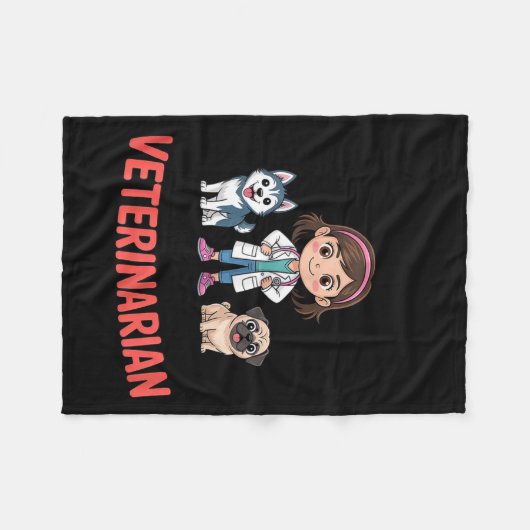 Forget Princess I Want To Be A Veterinarian Future Fleecedecke (Vorderseite (Horizontal))