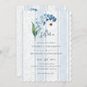 Forgetmenots & Bees Heritage Hive Studio Wedding Einladung (Vorne/Hinten)