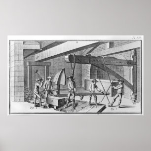 Forging an anchor, from 'Encyclopedia' by Denis Poster