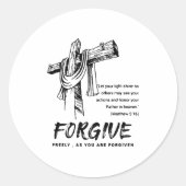 Forgive Cross Christian Faith Tee  Runder Aufkleber (Vorderseite)