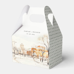 Forgo North Dakota City Scape Wassercolor Wedding Geschenkschachtel