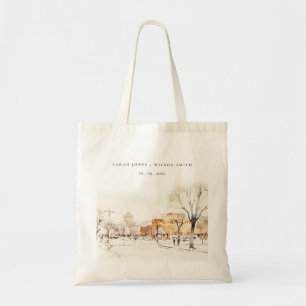 Forgo North Dakota City Scape Wassercolor Wedding Tragetasche
