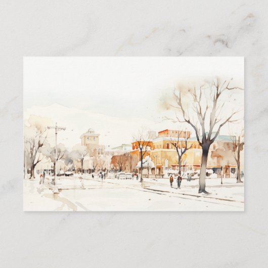 Forgo North Dakota City Scape Wedding Detail Begleitkarte (Rückseite)