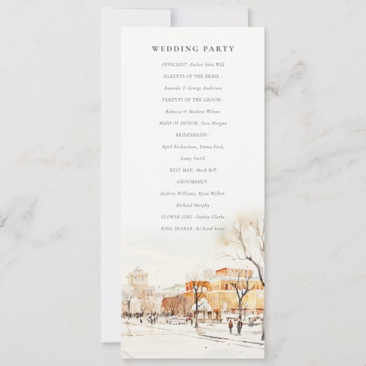 Forgo North Dakota City Scape Wedding Program Card Einladung (Rückseite)