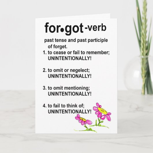 FORGOT-FORGIVE-KARTE KARTE (Vorderseite)