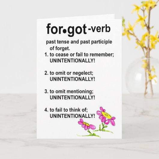 FORGOT-FORGIVE-KARTE KARTE (Gelbe Blume)