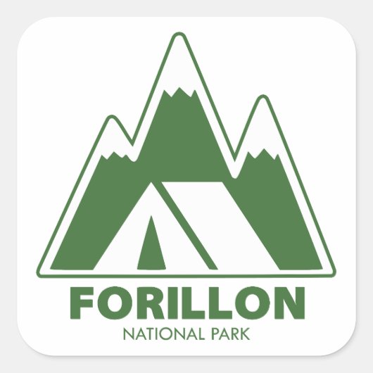 Forillon National Park Mountains Camping Quadratischer Aufkleber (Vorderseite)