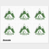 Forillon National Park Mountains Camping Quadratischer Aufkleber (Blatt)