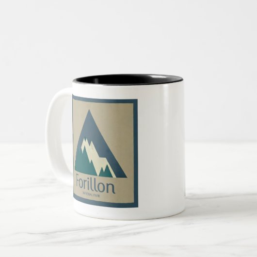 Forillon National Park Rustic Zweifarbige Tasse (Vorderseite Links)
