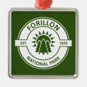 Forillon National Park Sun Trees Ornament Aus Metall (Vorne)