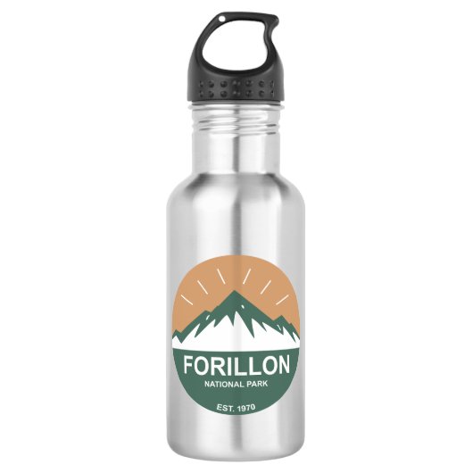 Forillon-Nationalpark Edelstahlflasche (Vorderseite)