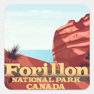 Forillon Nationalpark, Kanada Reiseplakat Quadratischer Aufkleber