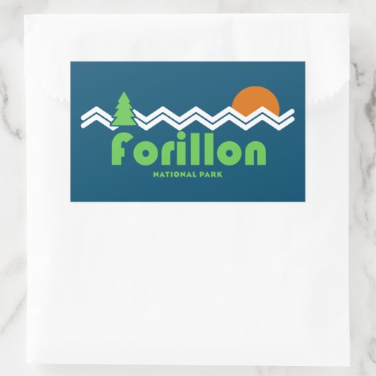 Forillon Nationalpark Retro Rechteckiger Aufkleber (Tasche)