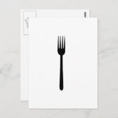 Fork Cutlery Silhouette Einfache Feinschmecker Lie Postkarte (Vorne/Hinten)