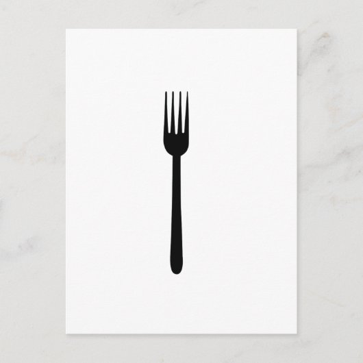 Fork Cutlery Silhouette Einfache Feinschmecker Lie Postkarte (Vorderseite)