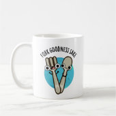 Fork Goodness Sake Funny Utensil Puff Kaffeetasse (Links)