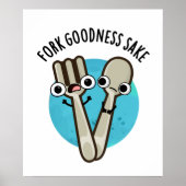 Fork Goodness Sake Funny Utensil Puff Poster (Vorne)