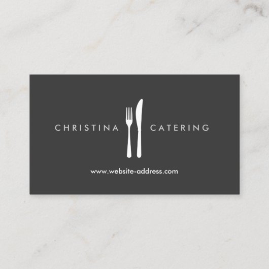 FORK & KNIFE LOGO Business Card Visitenkarte (Vorderseite)