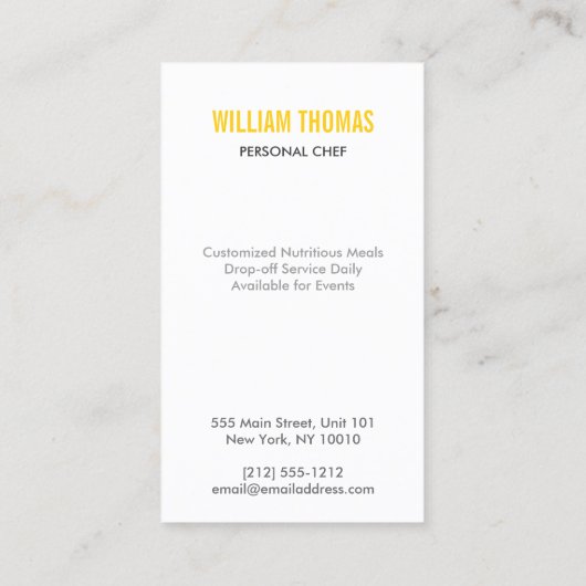 FORK & KNIFE-LOGO für Restaurant, Koch, Catering Visitenkarte (Rückseite)