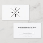 FORK & KNIFE-LOGO-MONOGRAM auf WEISS Visitenkarte (Vorne/Hinten)