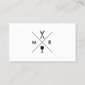 FORK & KNIFE-LOGO-MONOGRAM auf WEISS Visitenkarte (Vorderseite)