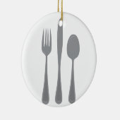 Fork Knife Spoon Keramik Ornament (Rechts)
