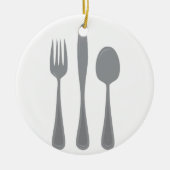 Fork Knife Spoon Keramik Ornament (Vorne)