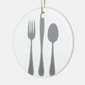 Fork Knife Spoon Keramik Ornament (Links)