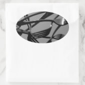 Fork Levitation Ovaler Aufkleber (Tasche)