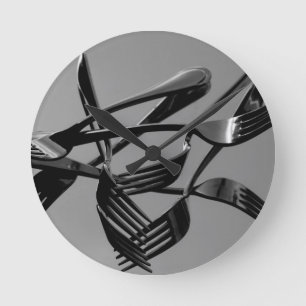Fork Levitation Runde Wanduhr