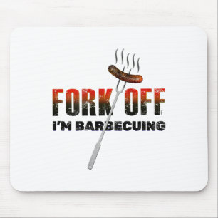 Fork Off' ist ein lustiger Grillen Spaß für Koch e Mousepad