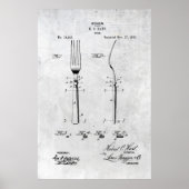 Fork Patent Print 1883 Poster (Vorne)