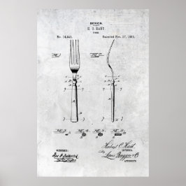 Fork Patent Print 1883 Poster