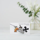 Fork Puzzlestücke Custom Foto Heath Beruflich Visitenkarte (Stehend Vorderseite)