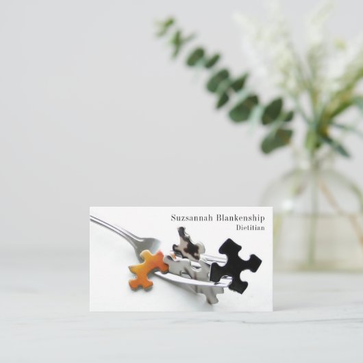 Fork Puzzlestücke Custom Foto Heath Beruflich Visitenkarte (Stehend Vorderseite)