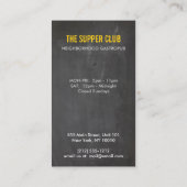 FORK SPOON KNIFE CHALKBOARD LOGO 2 for Restaurant Visitenkarte (Rückseite)