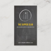 FORK SPOON KNIFE CHALKBOARD LOGO 2 for Restaurant Visitenkarte (Vorderseite)