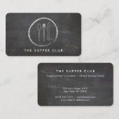 FORK SPOON KNIFE CHALKBOARD LOGO auf Chalkboard Visitenkarte (Vorne/Hinten)