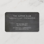 FORK SPOON KNIFE CHALKBOARD LOGO auf Chalkboard Visitenkarte (Rückseite)