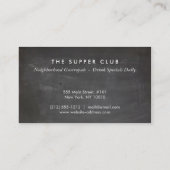 FORK SPOON KNIFE CHALKBOARD LOGO for Restaurant Visitenkarte (Rückseite)