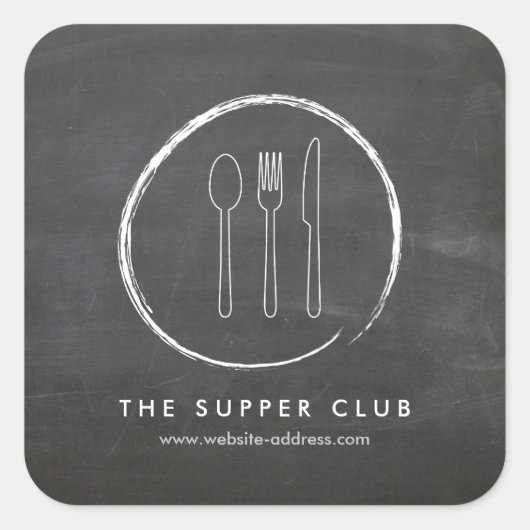 FORK SPOON KNIFE CHALKBOARD LOGO Stickers (Vorderseite)