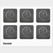 FORK SPOON KNIFE CHALKBOARD LOGO Stickers (Blatt)