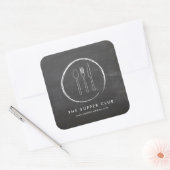 FORK SPOON KNIFE CHALKBOARD LOGO Stickers (Umschlag)